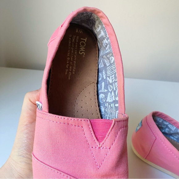 Toms Alpargata Women’s Pink Canvas Slip -On Shoes Size Women US 8 ( fits US 7-8) - Picture 3 of 8